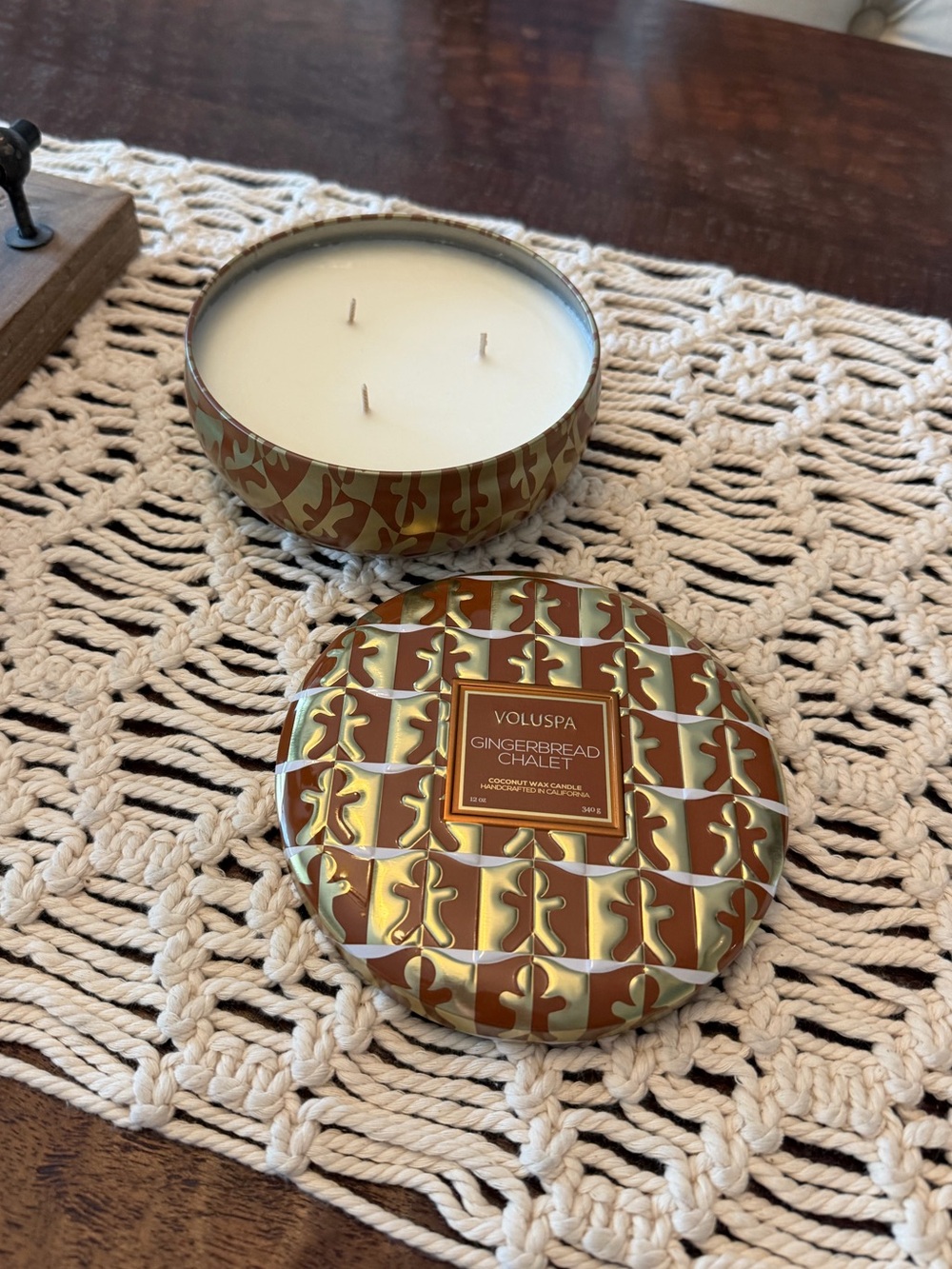 Voluspa Gingerbread Chalet Decorative Tin Candle - 12 oz. - New with Tags